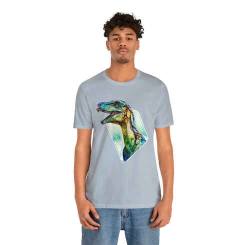 Stained Glass Velociraptor - Short Sleeve Tee